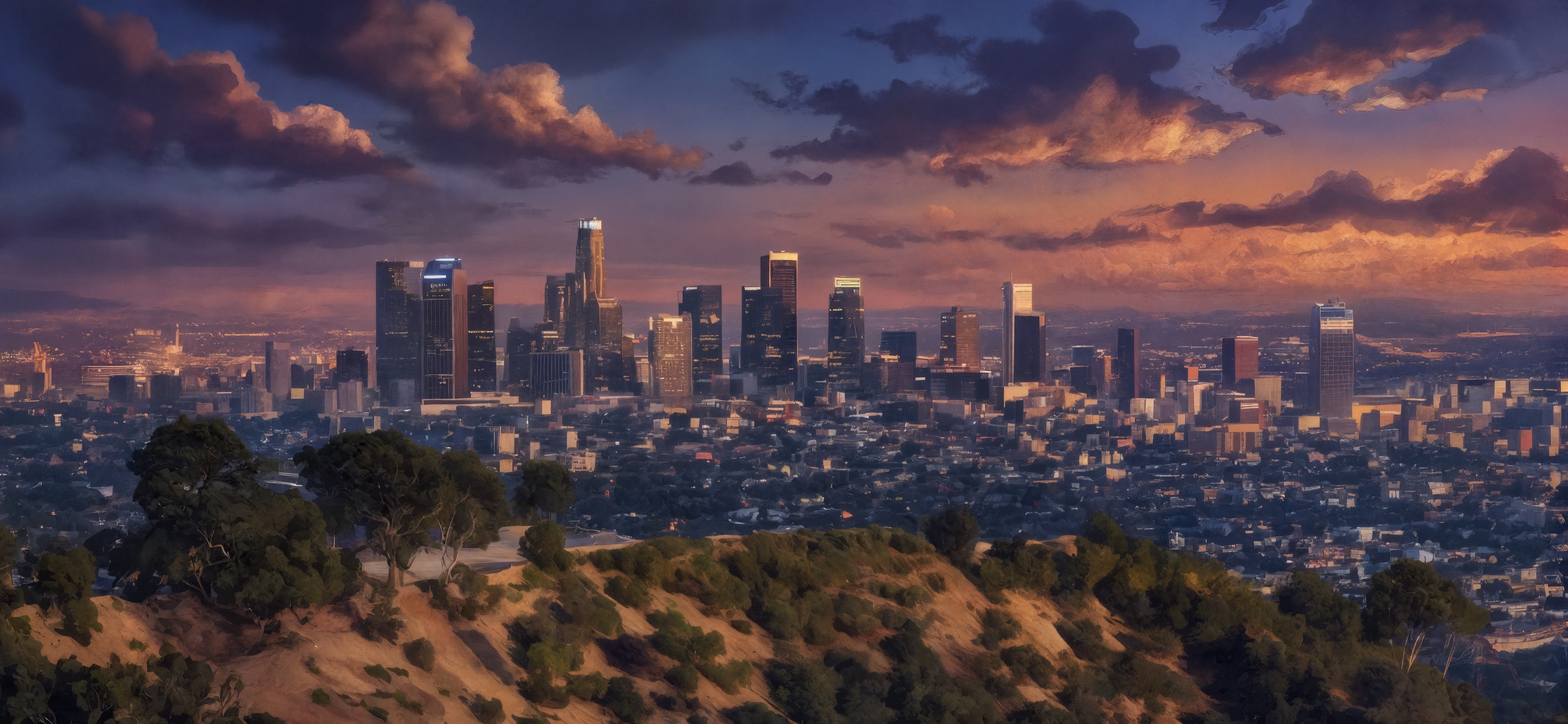 Los Angeles Skyline at Sunset